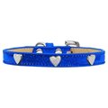 Mirage Pet Products Silver Heart Widget Dog CollarBlue Ice Cream Size 14 633-14 BL14